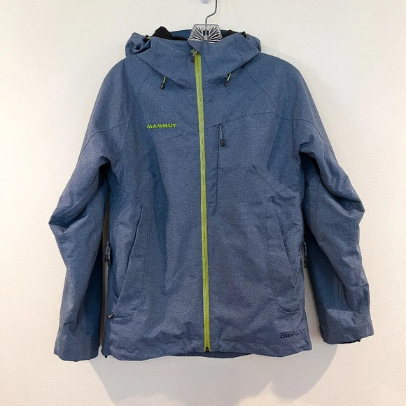 Mammut Dry Tech Blue Water Resistant Hooded Full Zip Winter Coat Women's XS - Picture 2 of 12